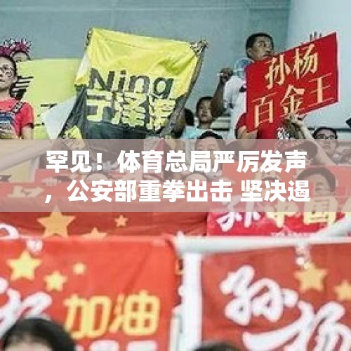 罕见！体育总局严厉发声，公安部重拳出击 坚决遏制体育“饭圈化”