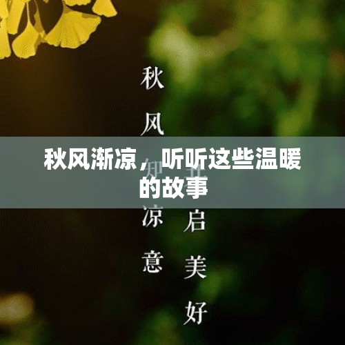 秋风渐凉，听听这些温暖的故事