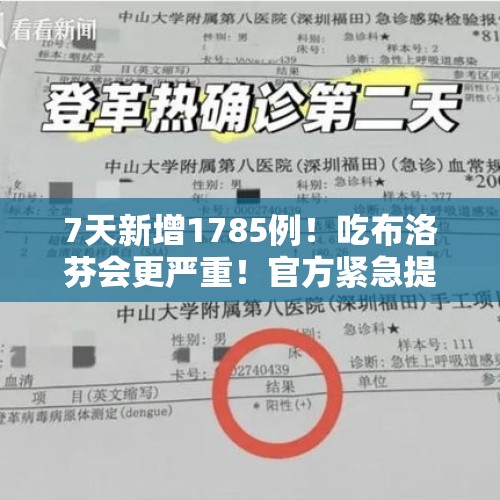 7天新增1785例！吃布洛芬会更严重！官方紧急提醒