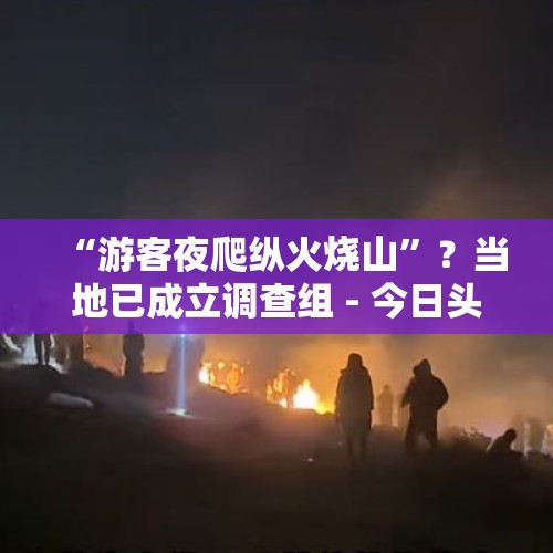 “游客夜爬纵火烧山”？当地已成立调查组 - 今日头条