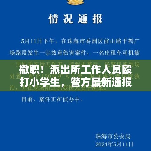 撤职！派出所工作人员殴打小学生，警方最新通报 - 今日头条