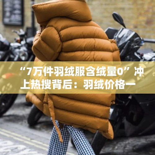 “7万件羽绒服含绒量0”冲上热搜背后：羽绒价格一年上涨50% - 今日头条