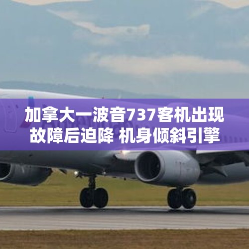 加拿大一波音737客机出现故障后迫降 机身倾斜引擎着地 - 今日头条