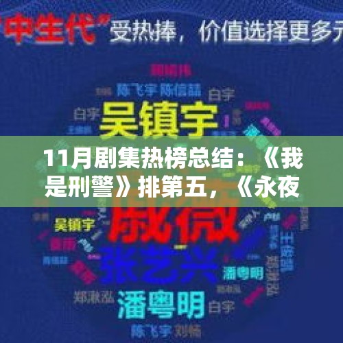 11月剧集热榜总结：《我是刑警》排第五，《永夜星河》下降到第二 - 今日头条