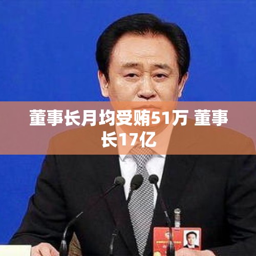 董事长月均受贿51万 董事长17亿