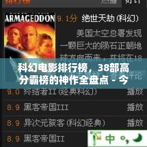 科幻电影排行榜，38部高分霸榜的神作全盘点 - 今日头条