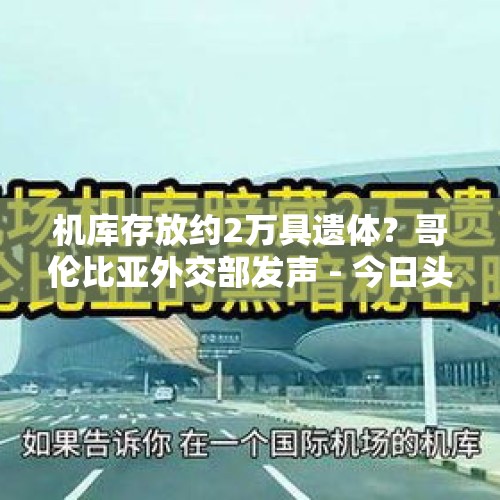 机库存放约2万具遗体？哥伦比亚外交部发声 - 今日头条