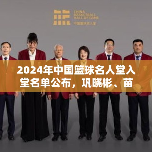 2024年中国篮球名人堂入堂名单公布，巩晓彬、苗立杰等入选 - 今日头条