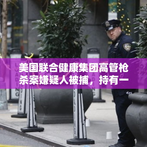 美国联合健康集团高管枪杀案嫌疑人被捕，持有一把装有消音器的3D打印手枪 - 今日头条